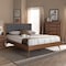 Baxton Studio Ines Dark Grey Upholstered Walnut Finished King Size Platform Bed 156-9409-9433 - alternate 8